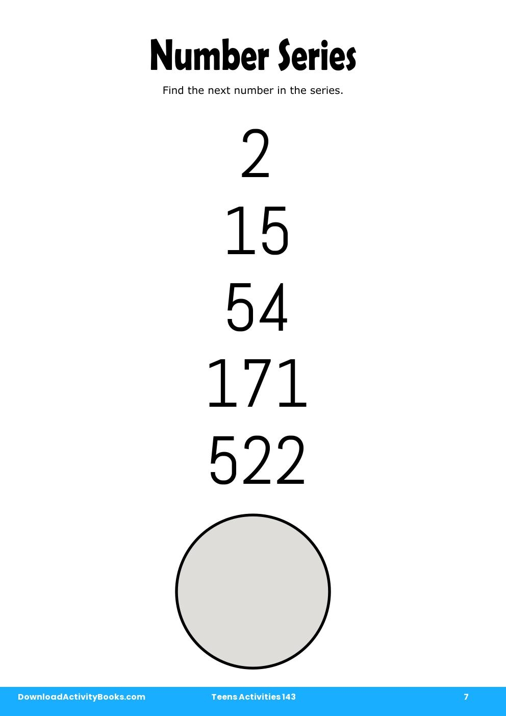 Number Series in Teens Activities 143