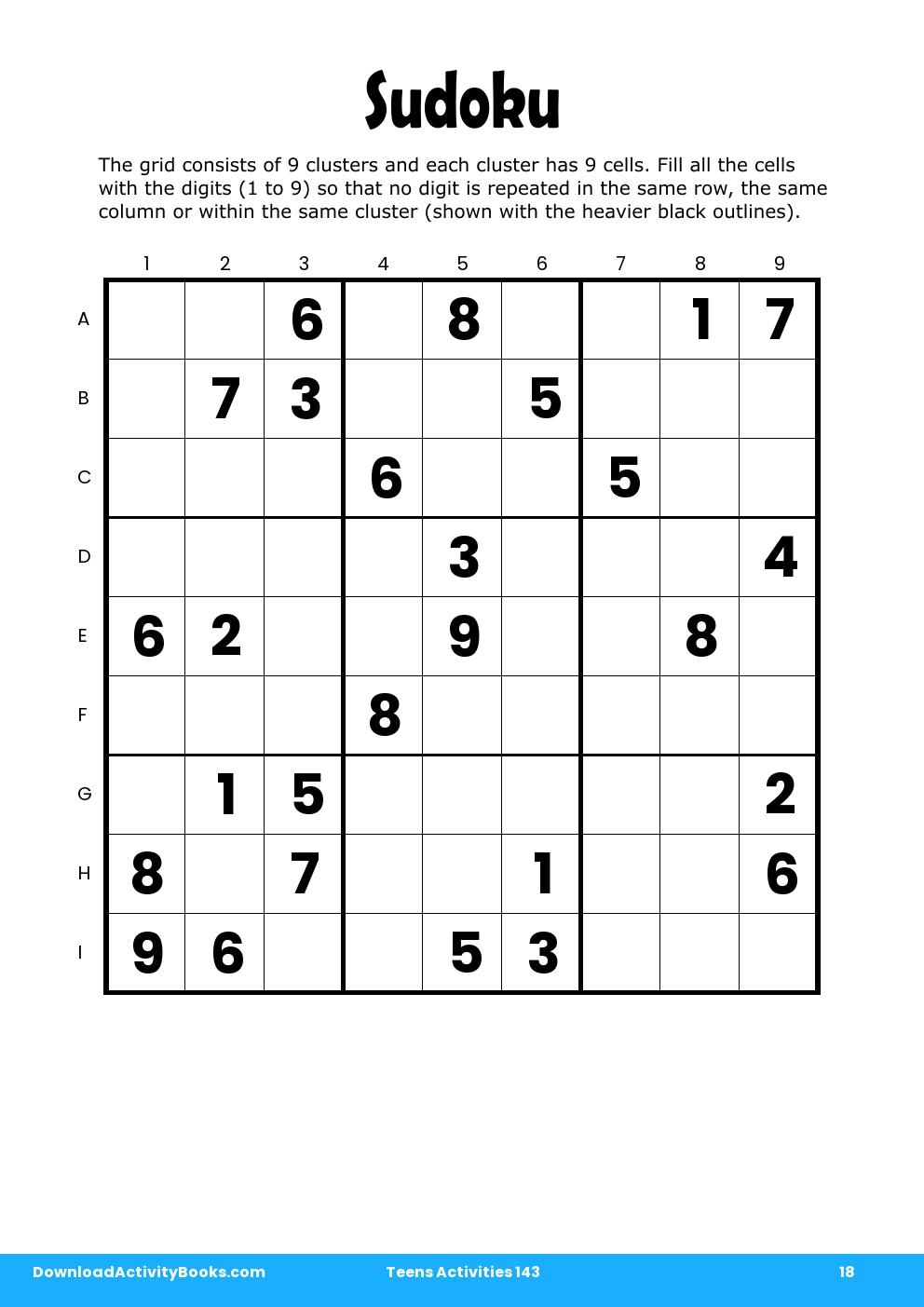 Sudoku in Teens Activities 143