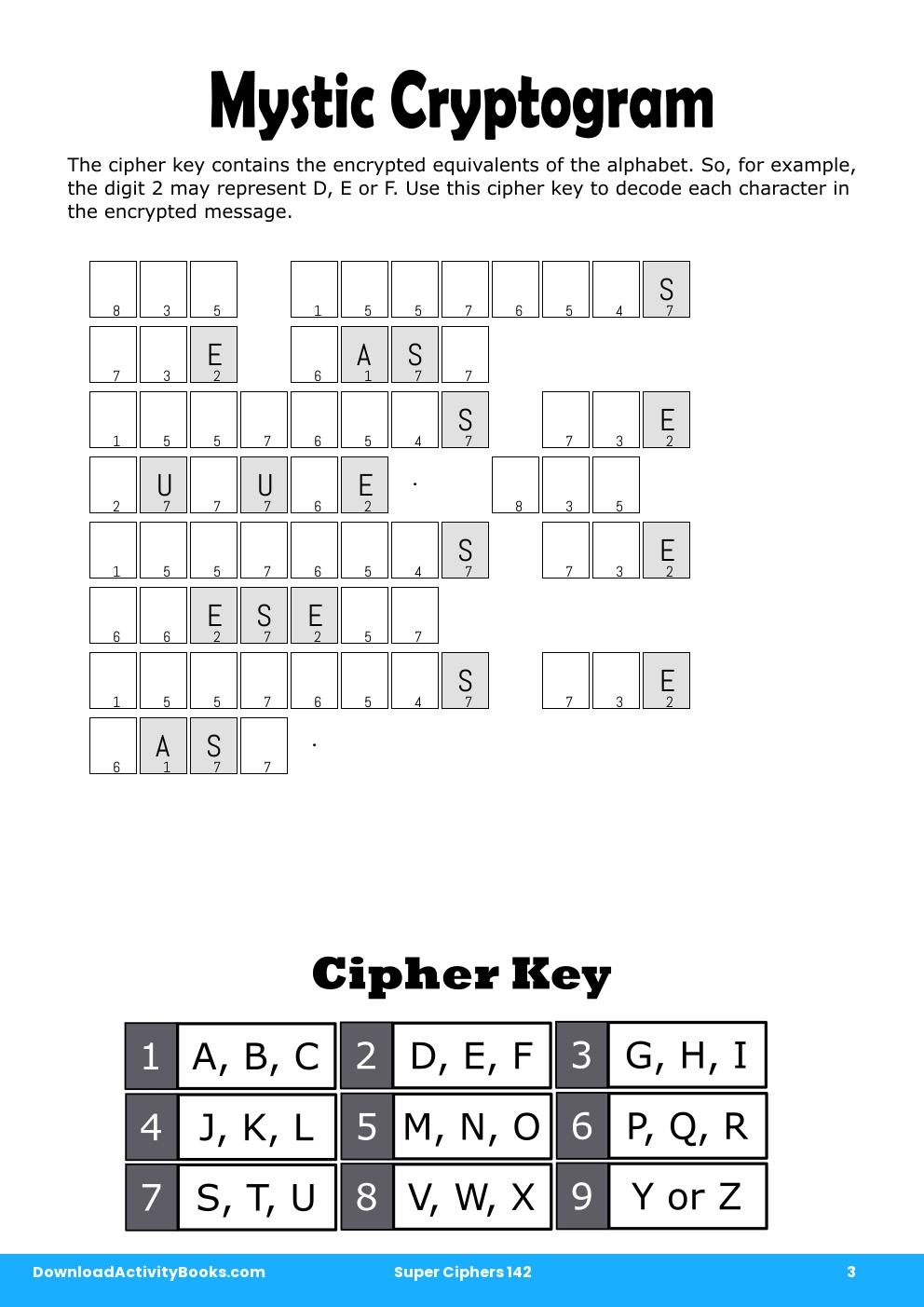 Mystic Cryptogram in Super Ciphers 142