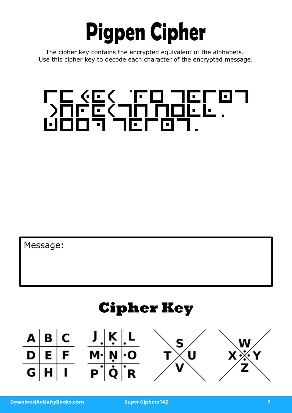 Pigpen Cipher in Super Ciphers 142