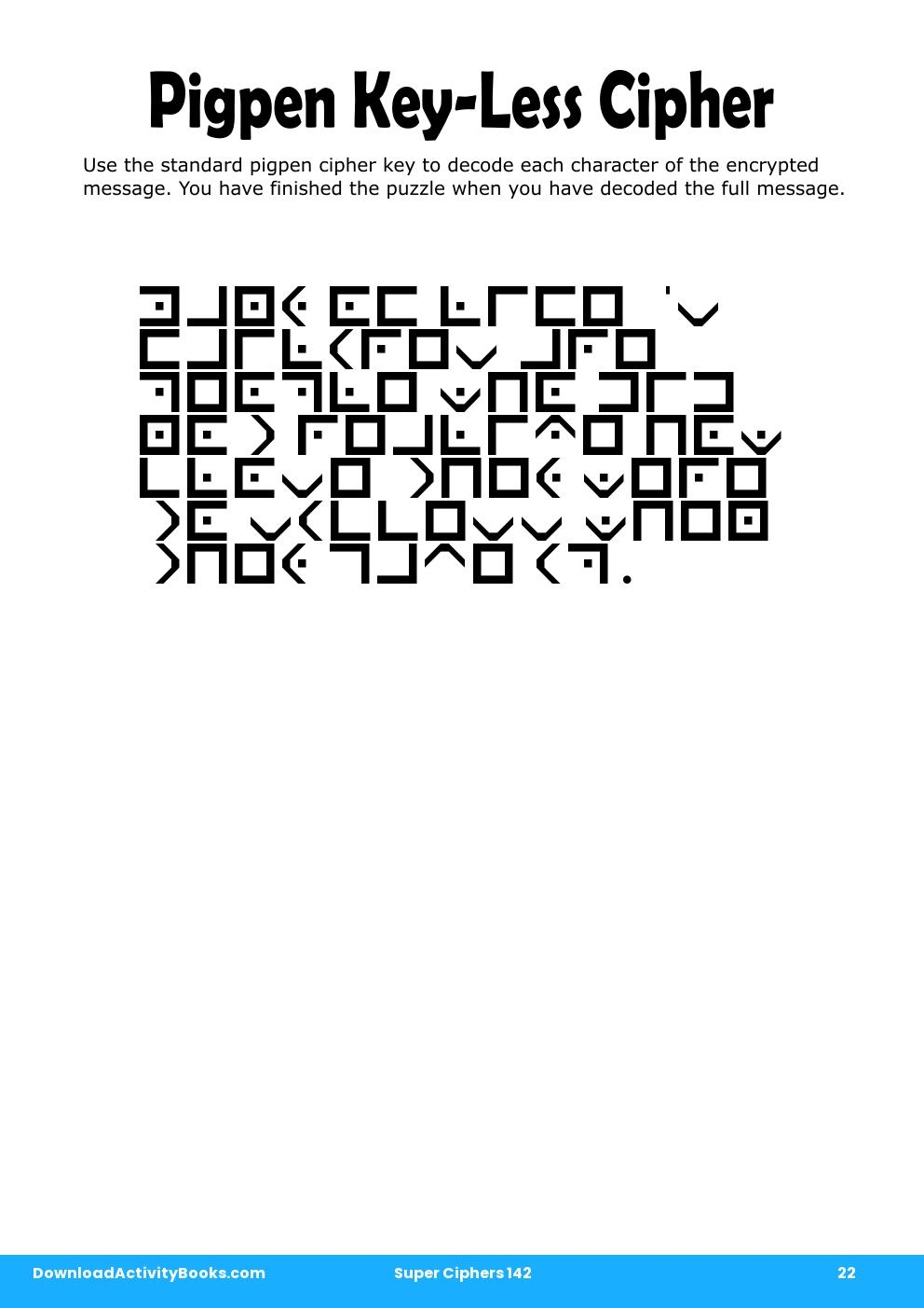 Pigpen Cipher in Super Ciphers 142