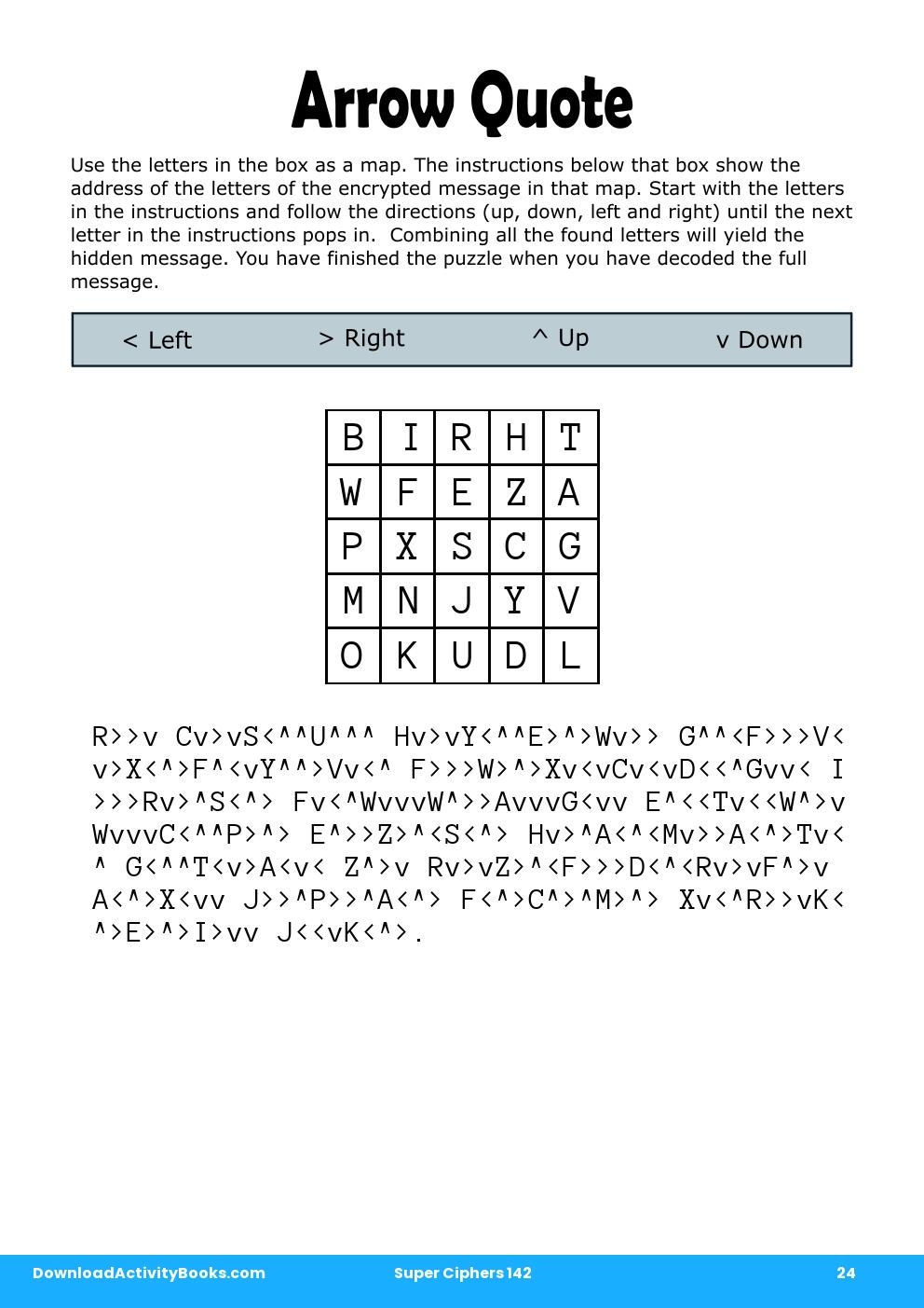 Arrow Quote in Super Ciphers 142