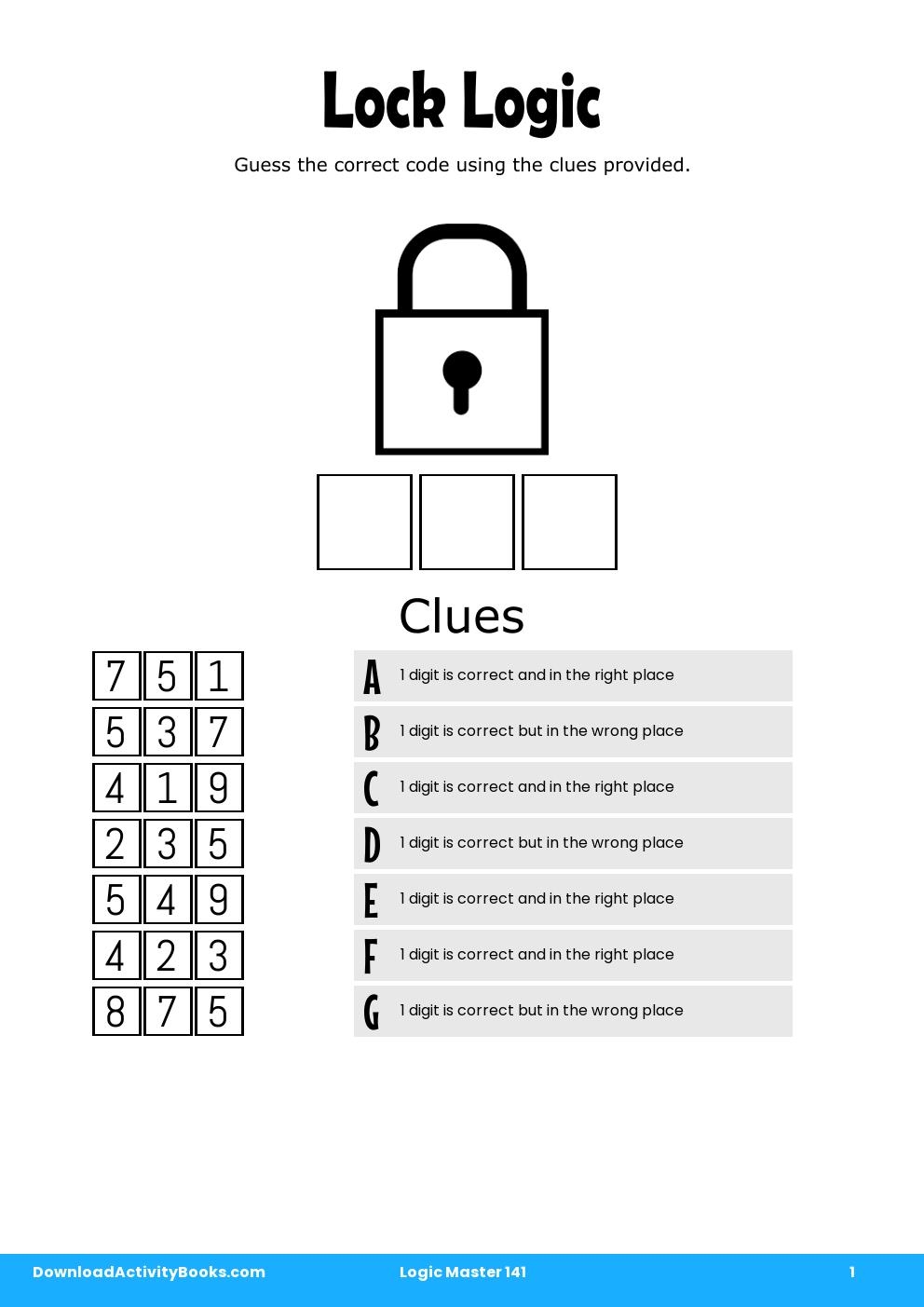 Lock Logic in Logic Master 141