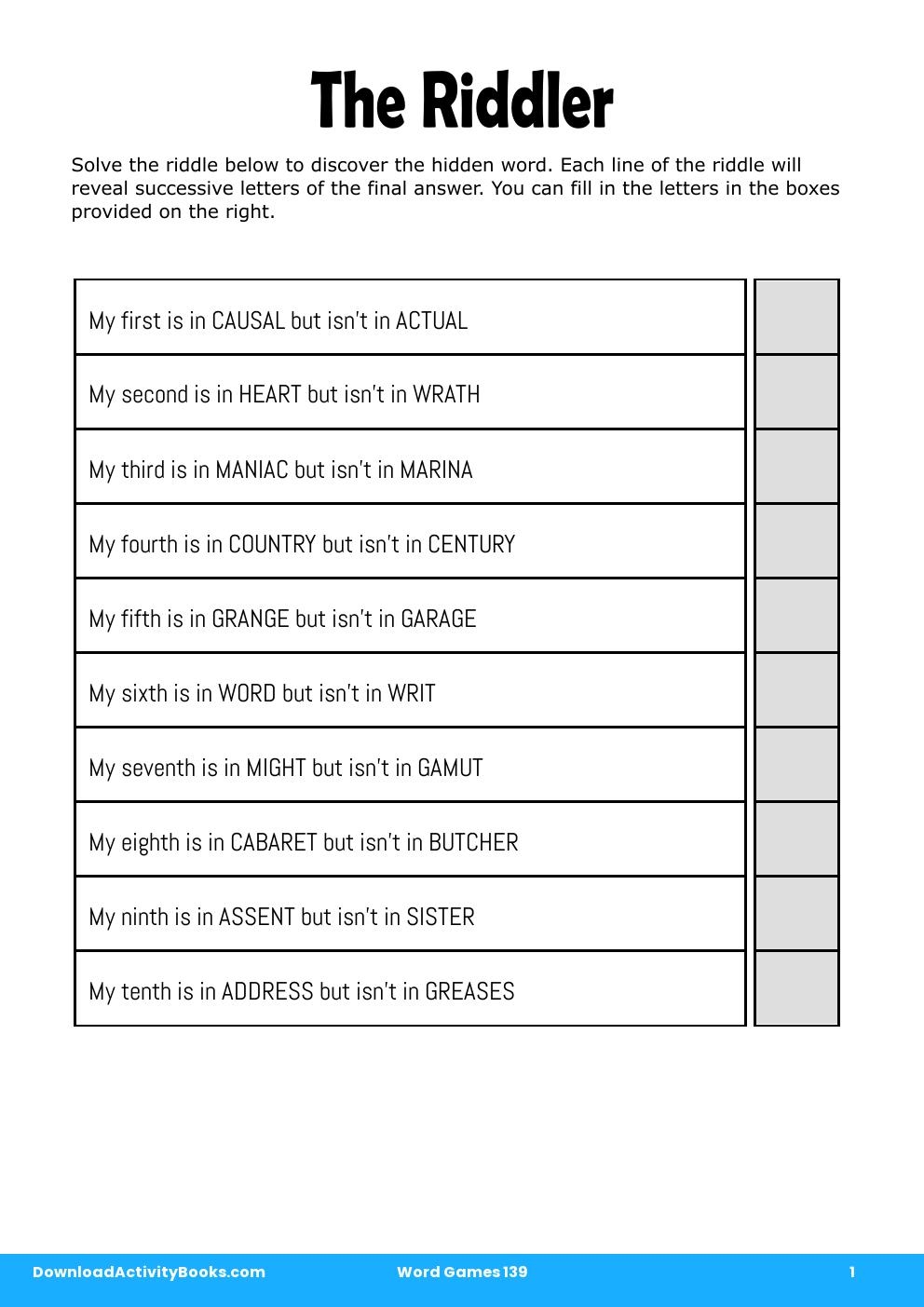 The Riddler in Word Games 139