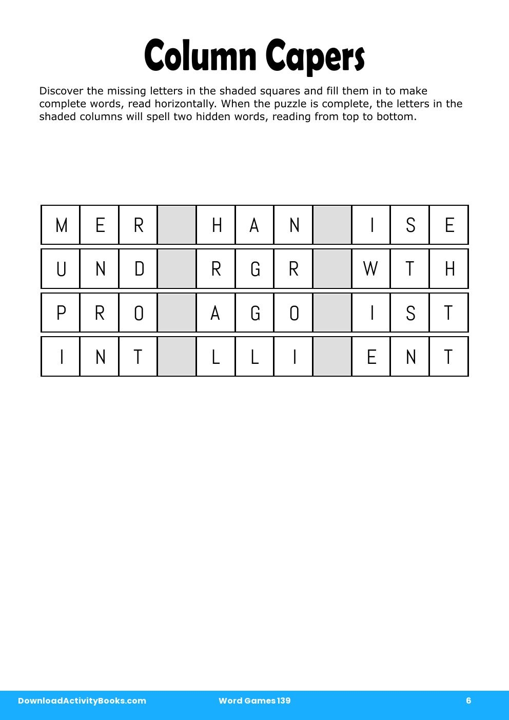 Column Capers in Word Games 139