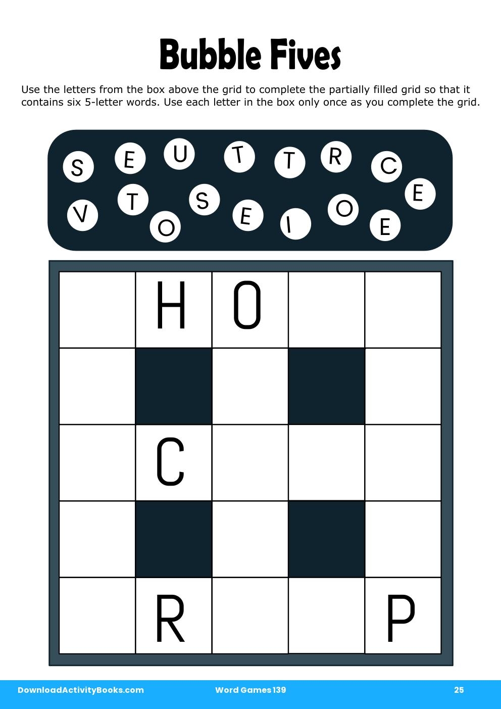 Bubble Fives in Word Games 139