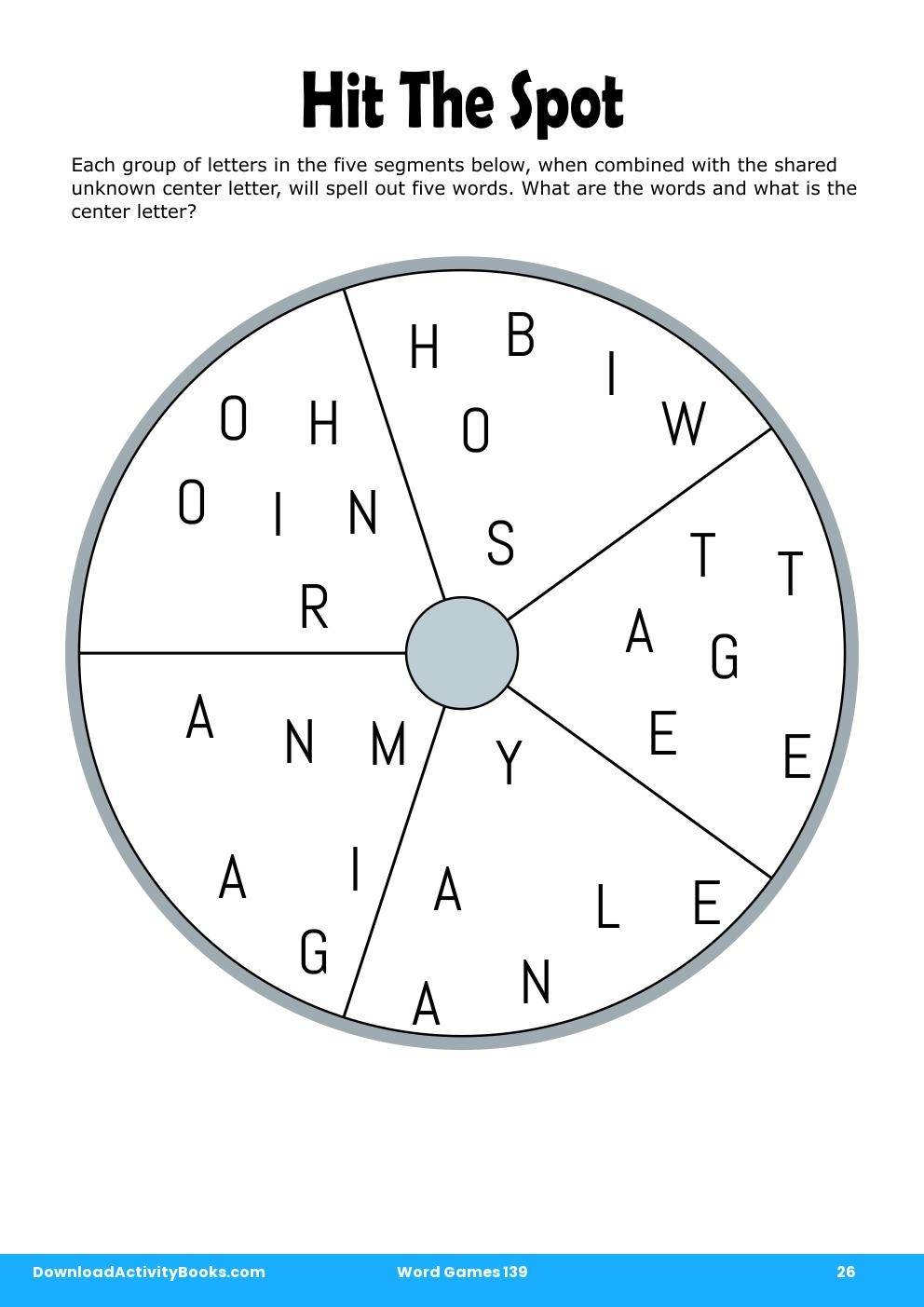 Hit The Spot in Word Games 139