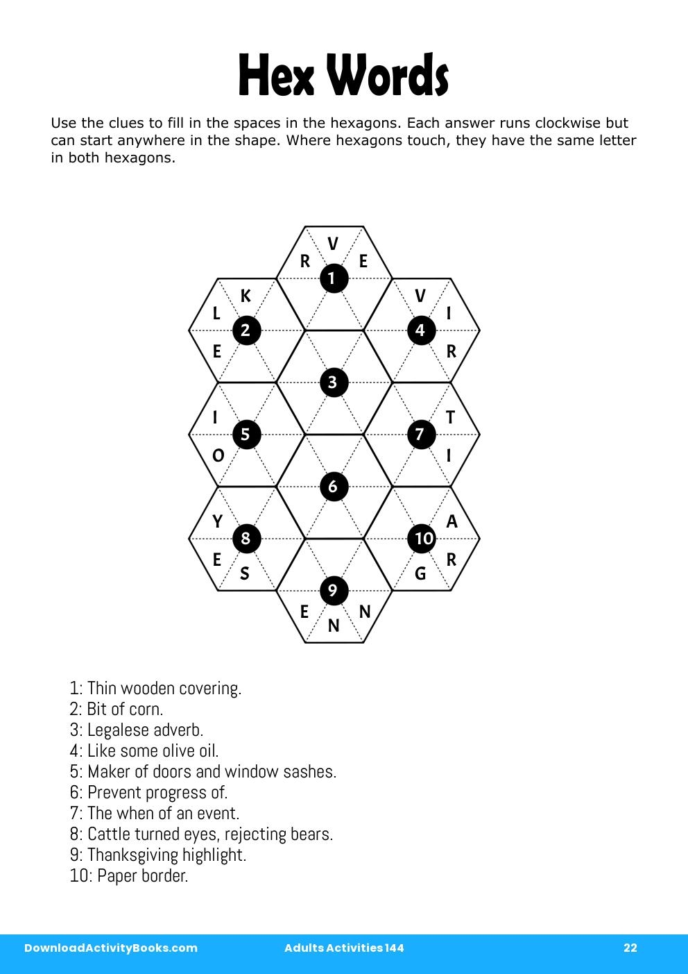 Hex Words in Adults Activities 144