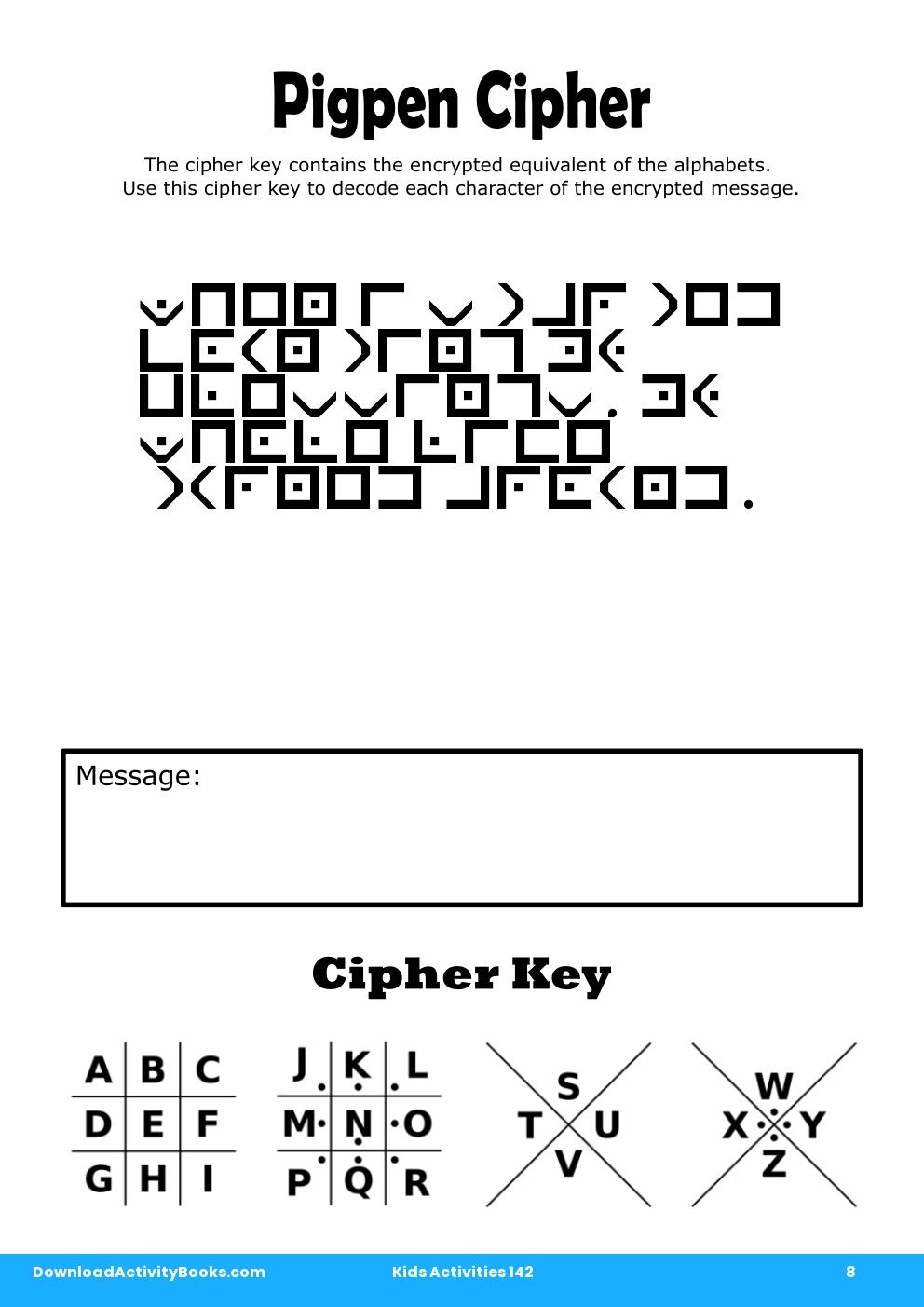 Pigpen Cipher in Kids Activities 142