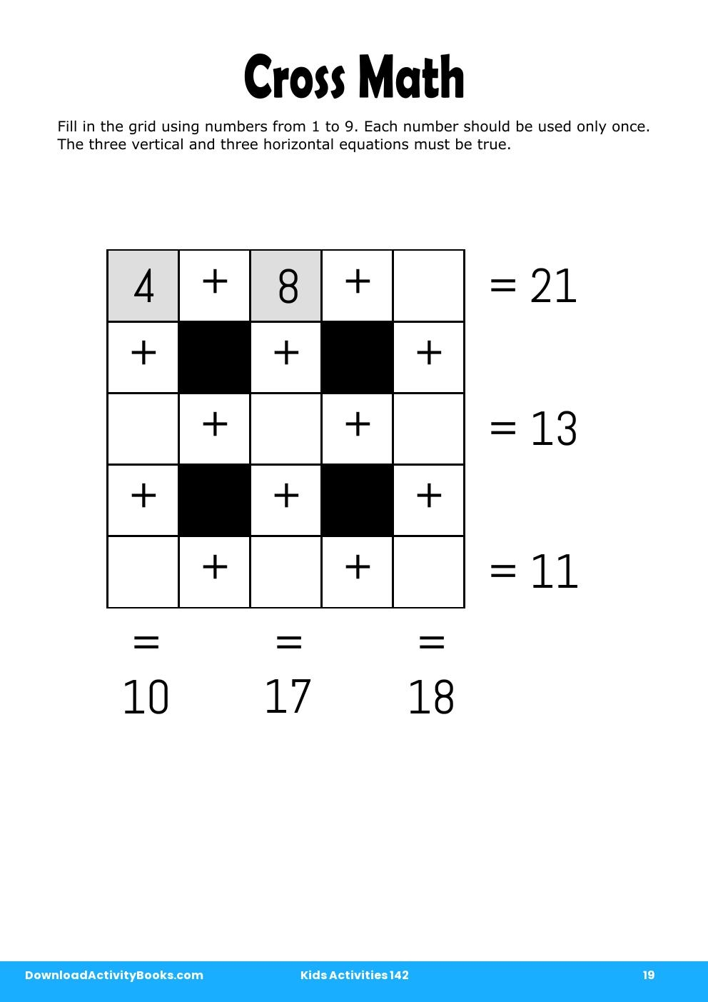 Cross Math in Kids Activities 142