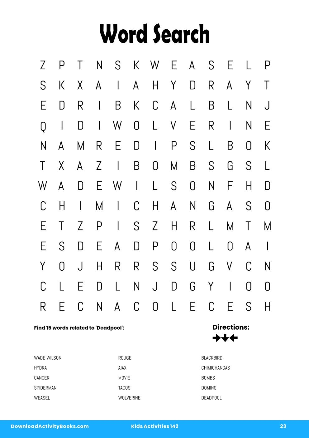 Word Search in Kids Activities 142