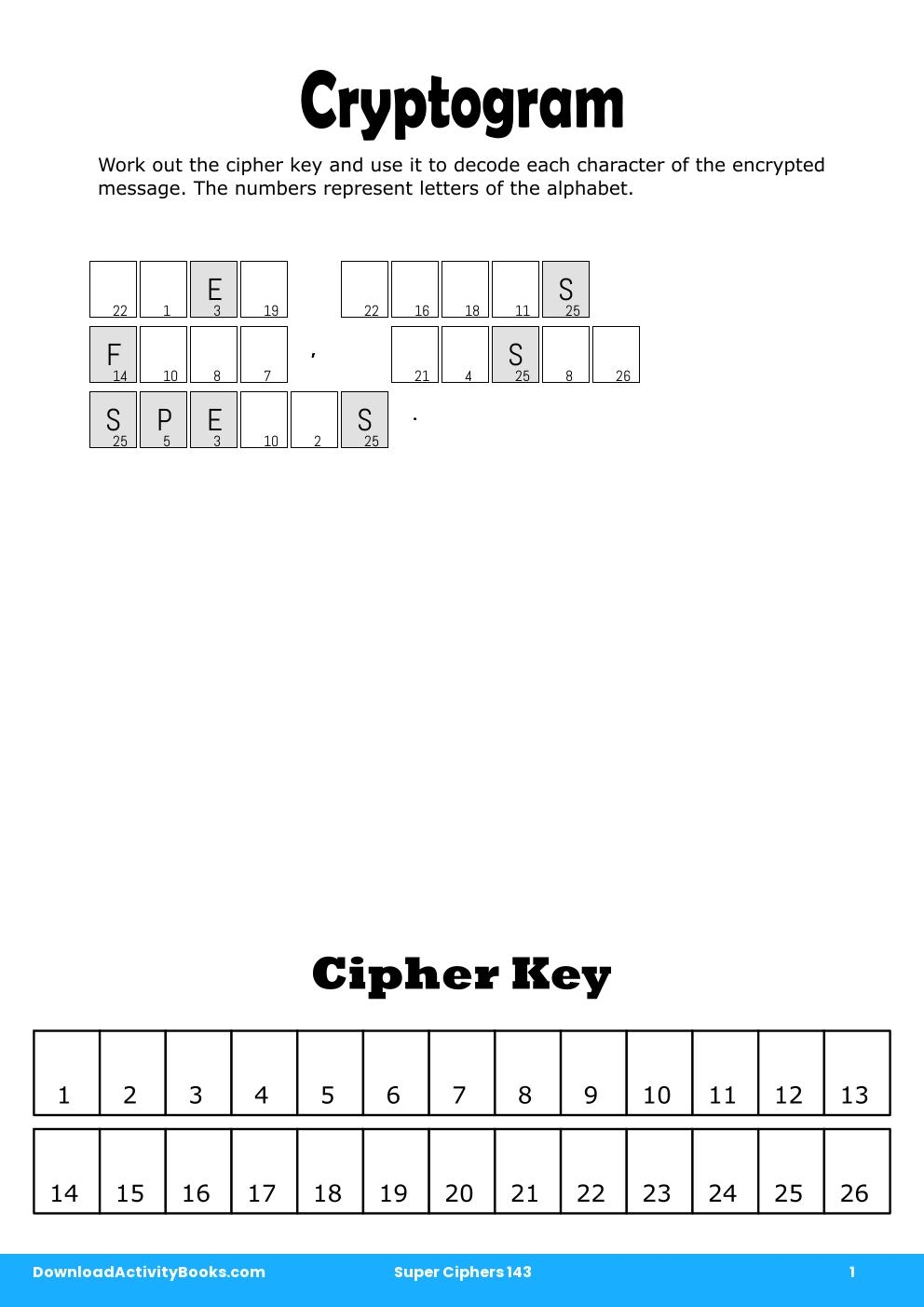 Cryptogram in Super Ciphers 143