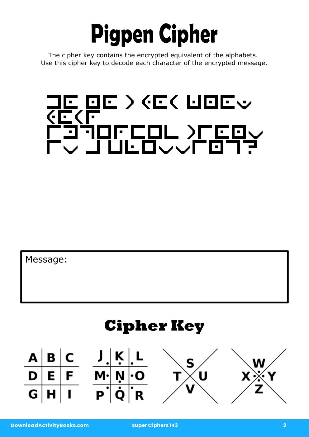 Pigpen Cipher in Super Ciphers 143