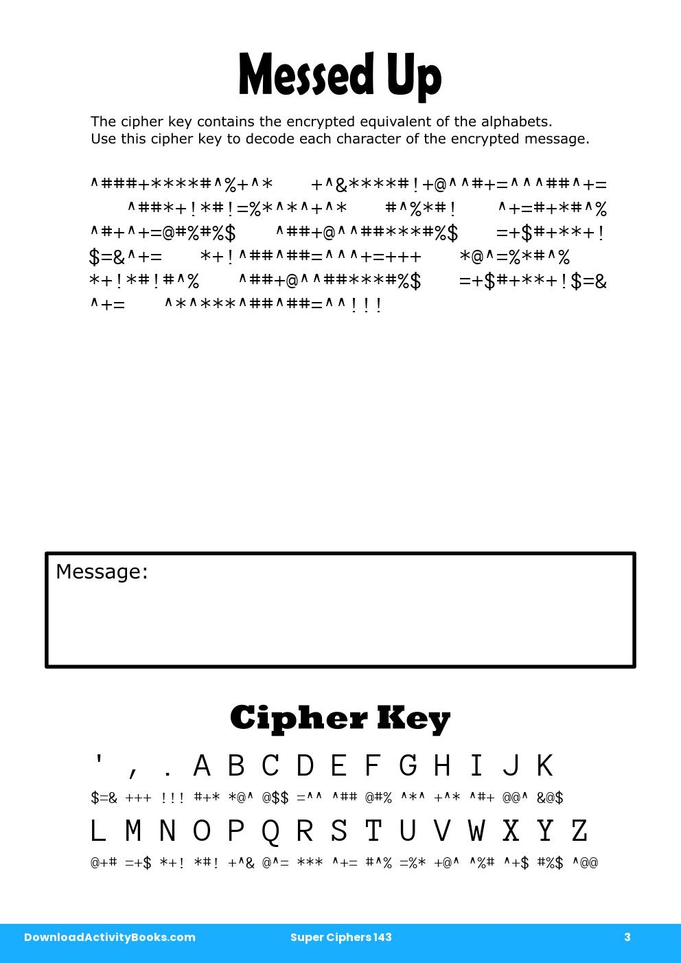 Messed Up in Super Ciphers 143