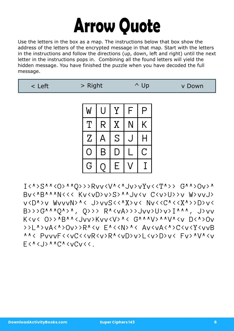 Arrow Quote in Super Ciphers 143