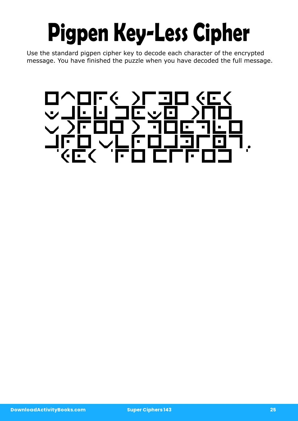 Pigpen Cipher in Super Ciphers 143