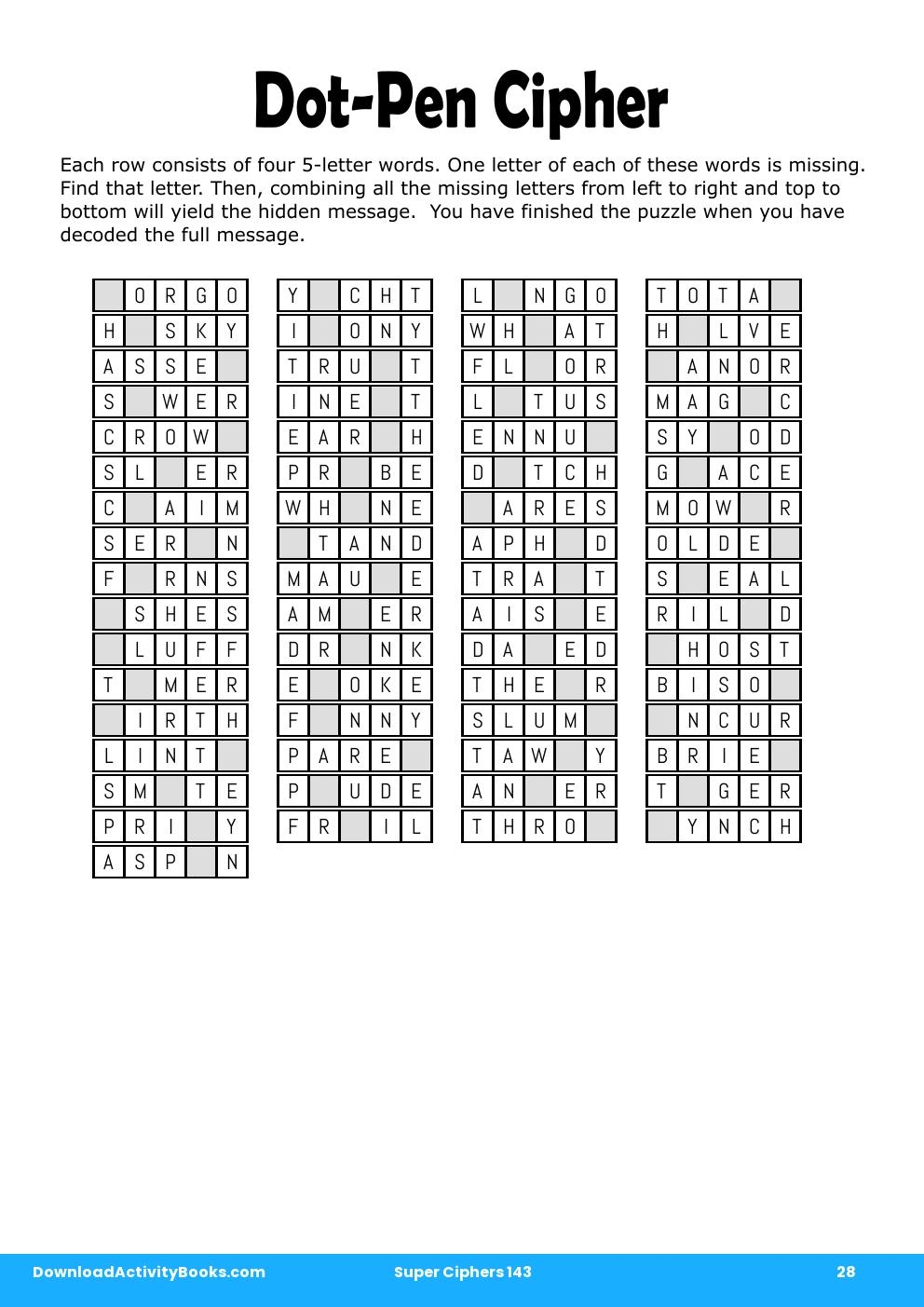 Dot-Pen Cipher in Super Ciphers 143