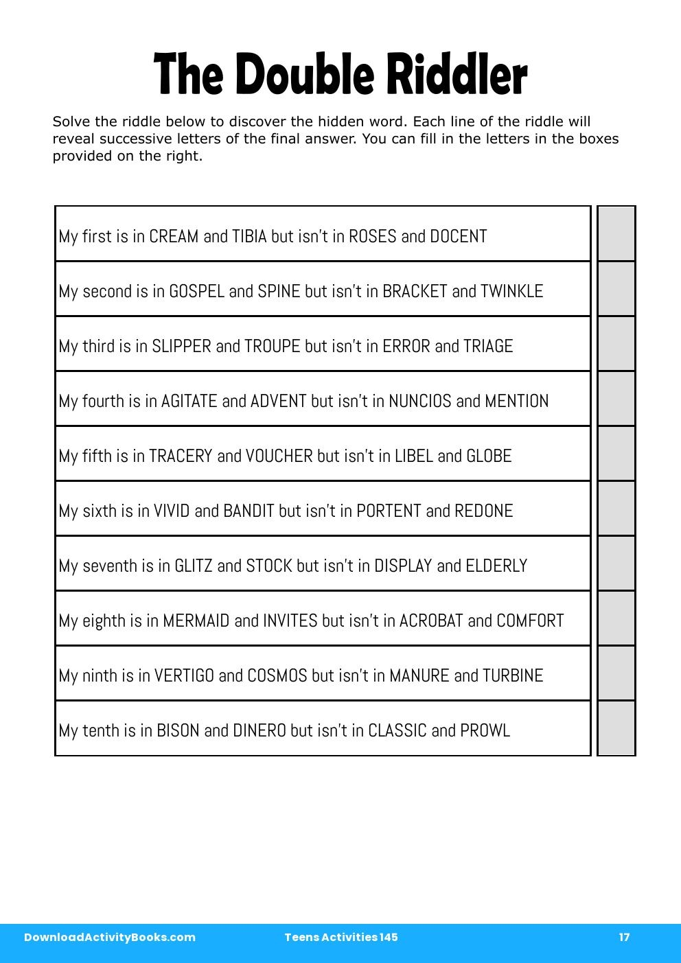 The Double Riddler in Teens Activities 145