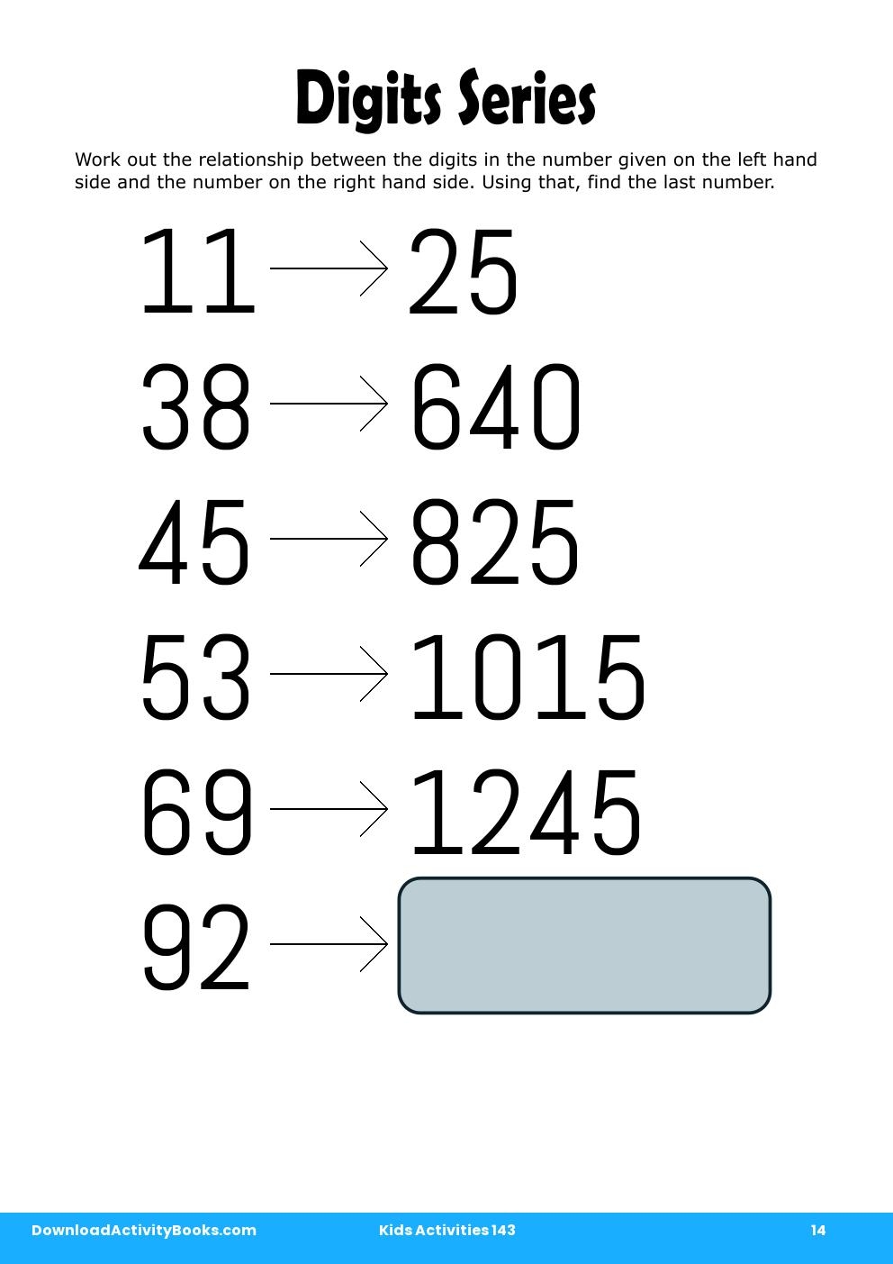 Digits Series in Kids Activities 143