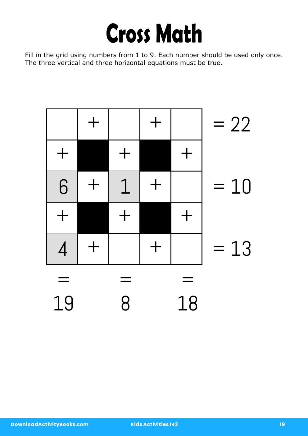 Cross Math in Kids Activities 143