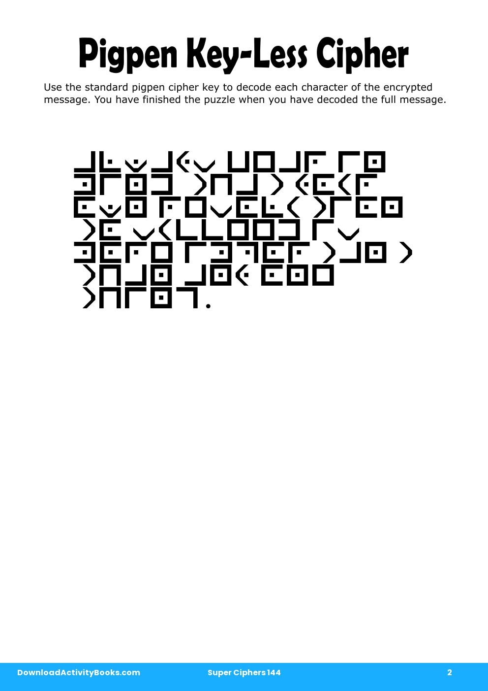 Pigpen Cipher in Super Ciphers 144