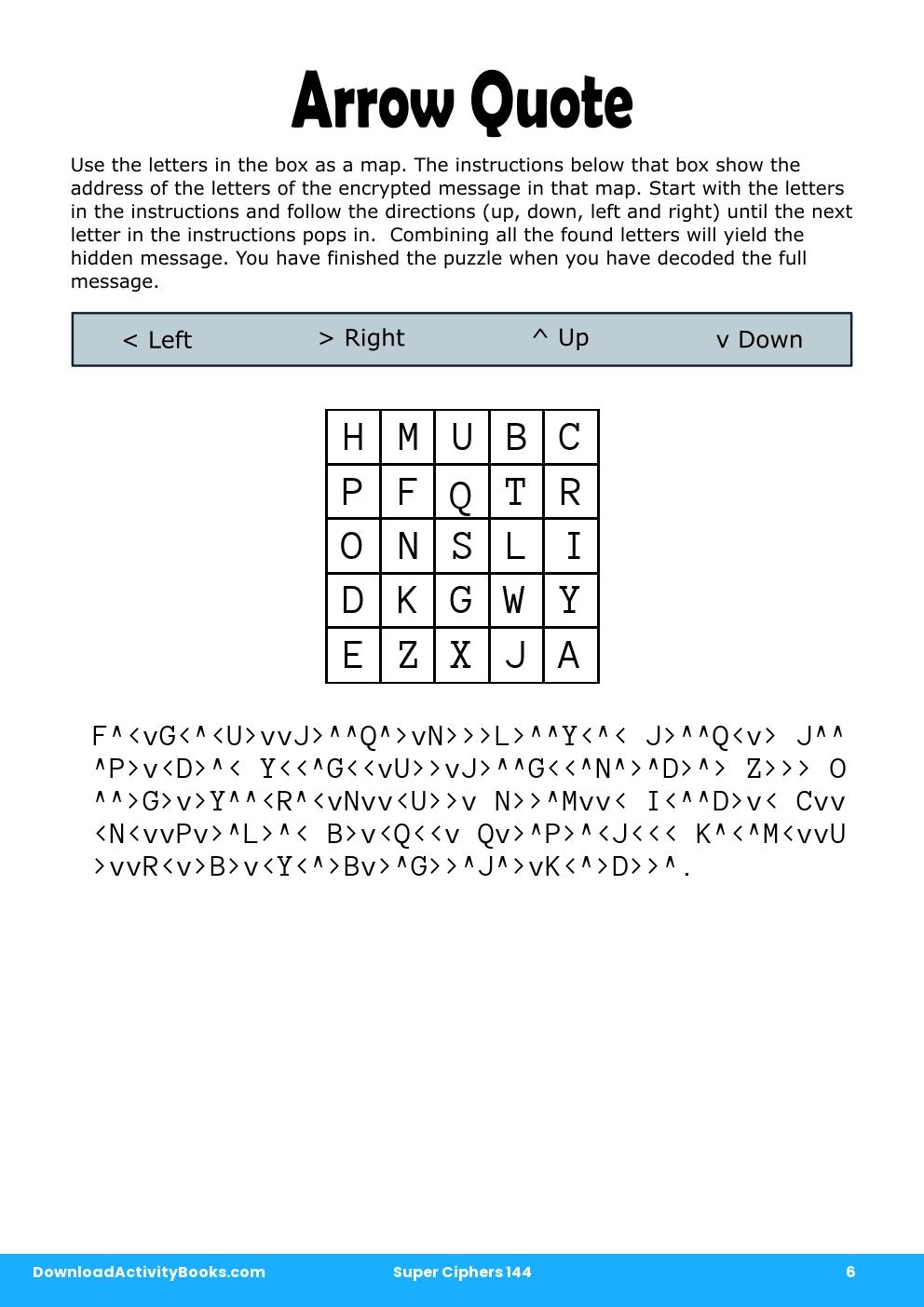 Arrow Quote in Super Ciphers 144