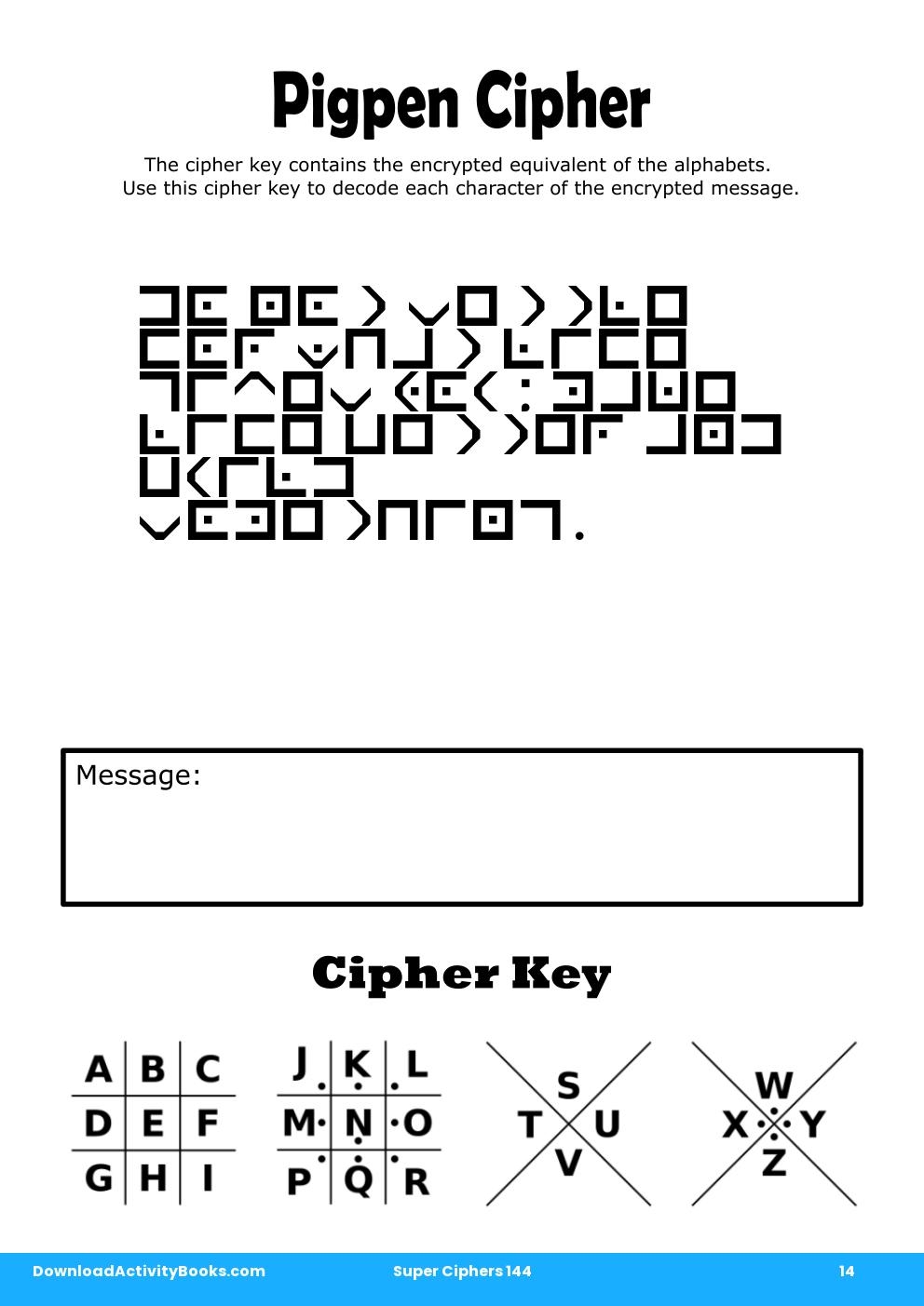 Pigpen Cipher in Super Ciphers 144