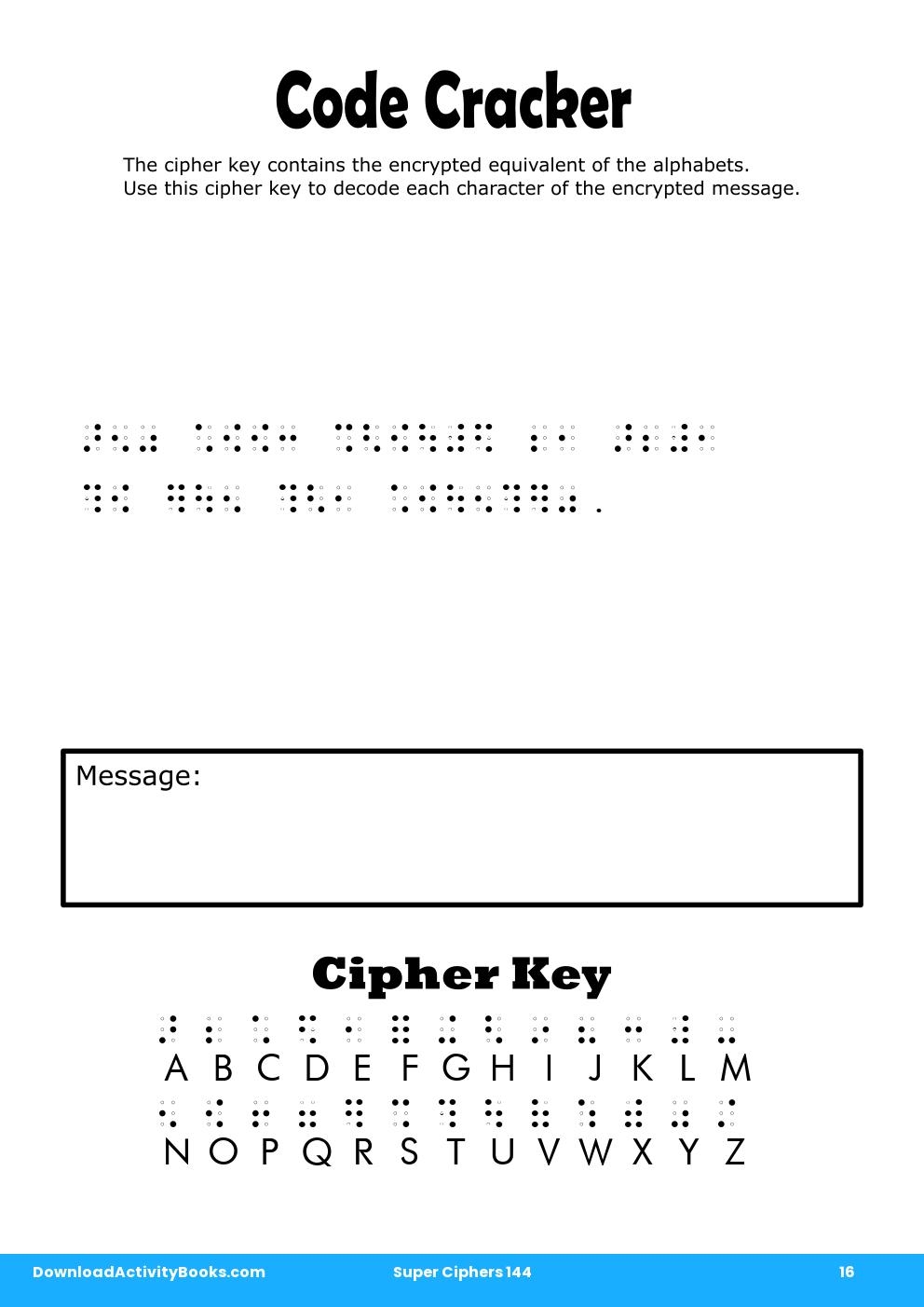 Code Cracker in Super Ciphers 144