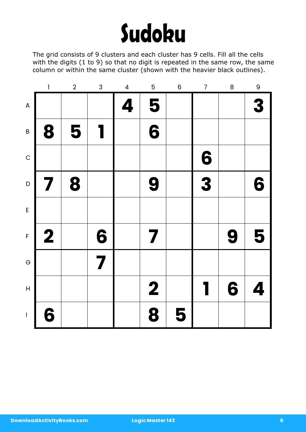 Sudoku in Logic Master 143