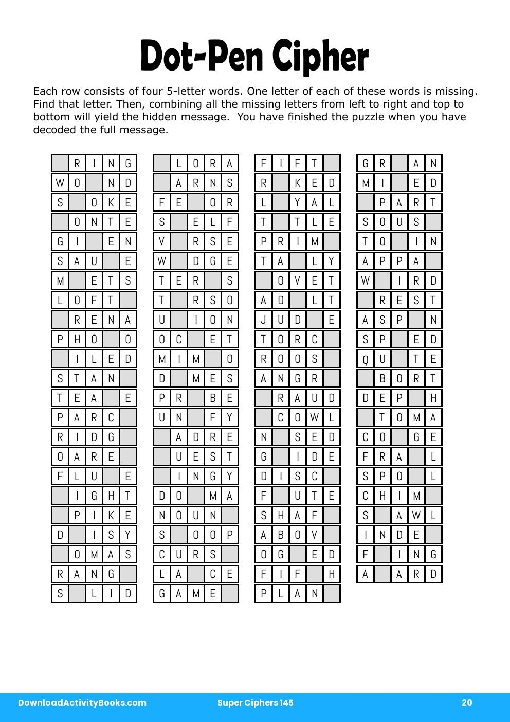 Dot-Pen Cipher in Super Ciphers 145