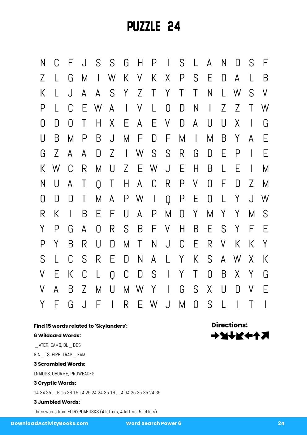 skylanders word search