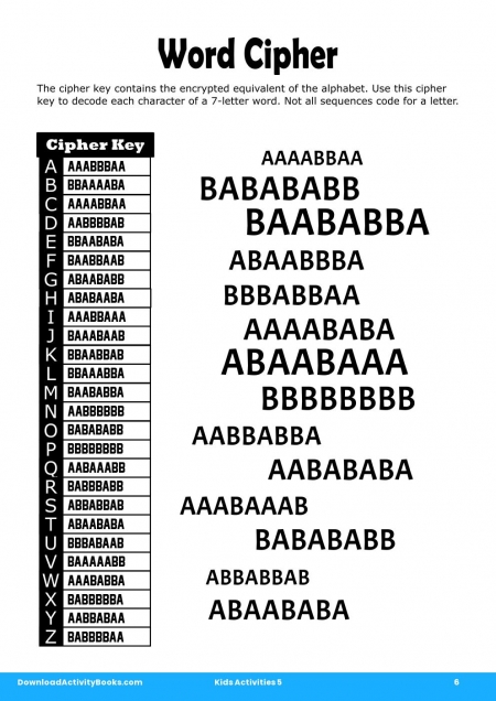 Word Cipher in Super Ciphers 3