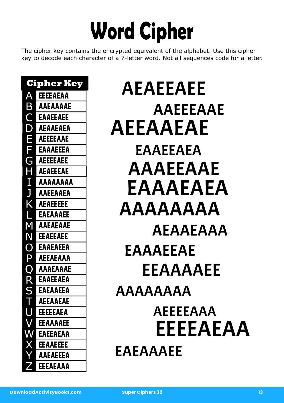 Download Word Cipher In Super Ciphers 32