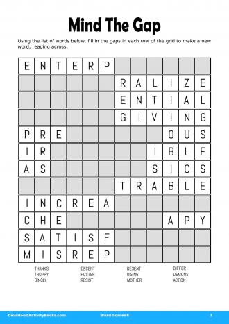 Mind The Gap in Word Games 8