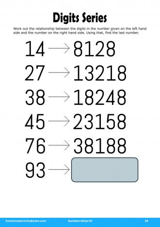 Digits Series in Numbers Ninja 121