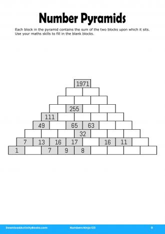 Number Pyramids #9 in Numbers Ninja 123