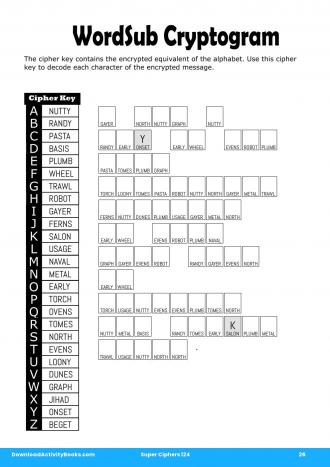 WordSub Cryptogram in Super Ciphers 124