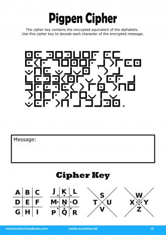 Pigpen Cipher in Adults Activities 126