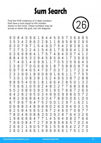 Sum Search #8 in Numbers Ninja 126