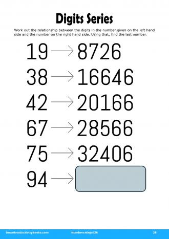 Digits Series #28 in Numbers Ninja 126