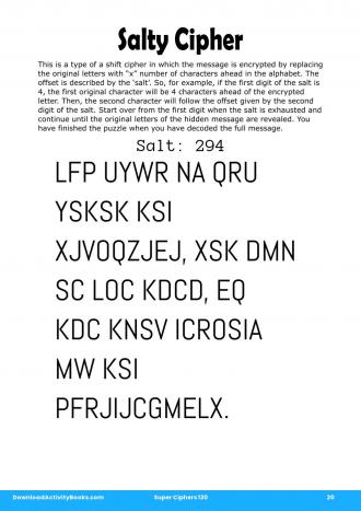 Salty Cipher in Super Ciphers 130