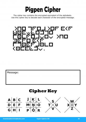 Pigpen Cipher in Super Ciphers 130