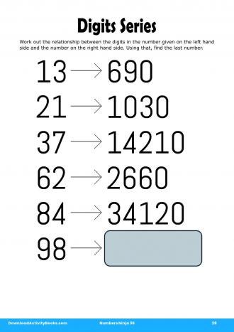 Digits Series in Numbers Ninja 36